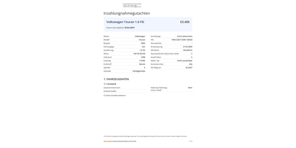 VW Touran 195.000 km 3.400 &euro; Rodgau 63110