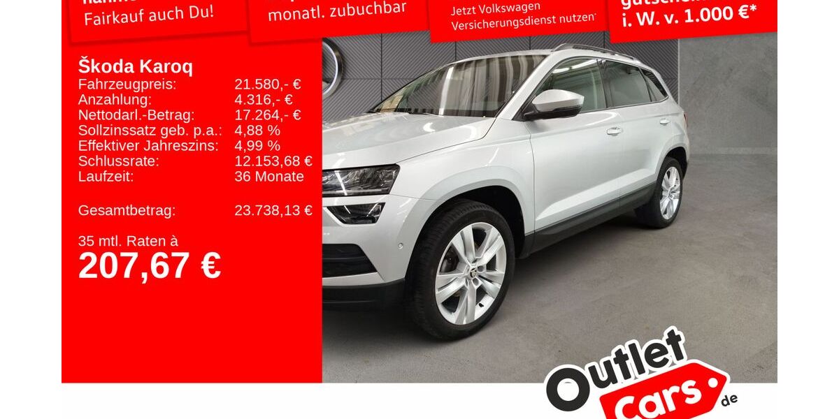 Skoda Karoq 94.916 km 21.580 &euro; Frankfurt 60326